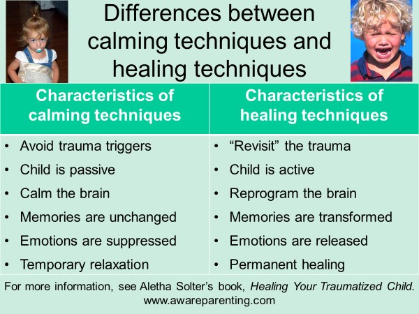 differences between calming techniques and healing techniques